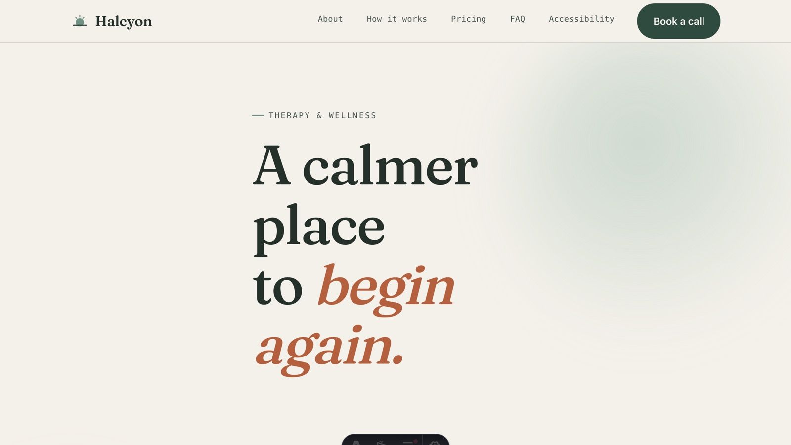 Homepage of the Halcyon site