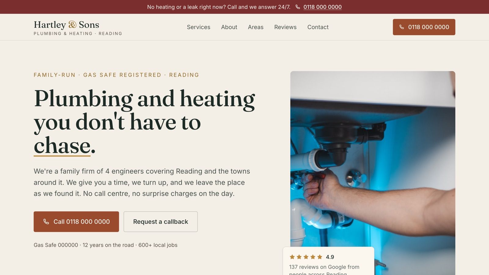 Homepage of the Hartley & Sons site
