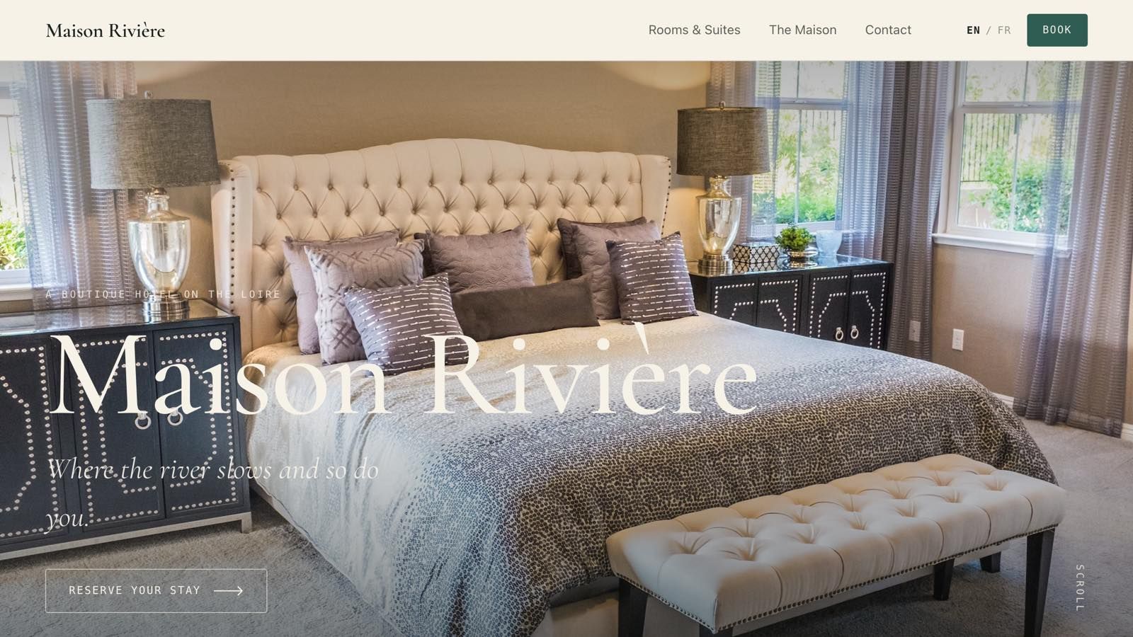 Homepage of the Maison Rivière site