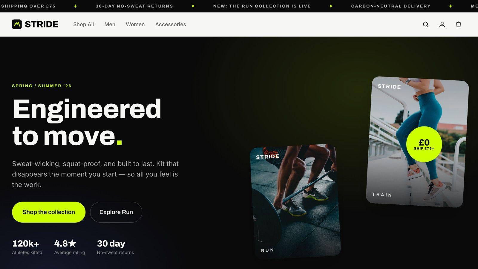 Homepage of the STRIDE site